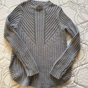 Tahari Gray Ribbed Kids Sweater